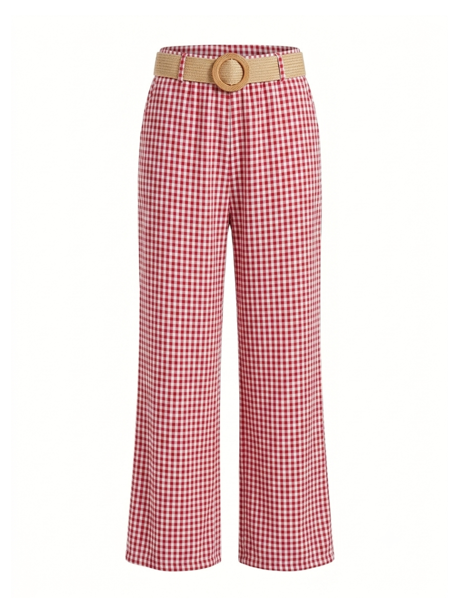 WW&K | Wild Weaves & Knots | Calças Vichy Vermelhas