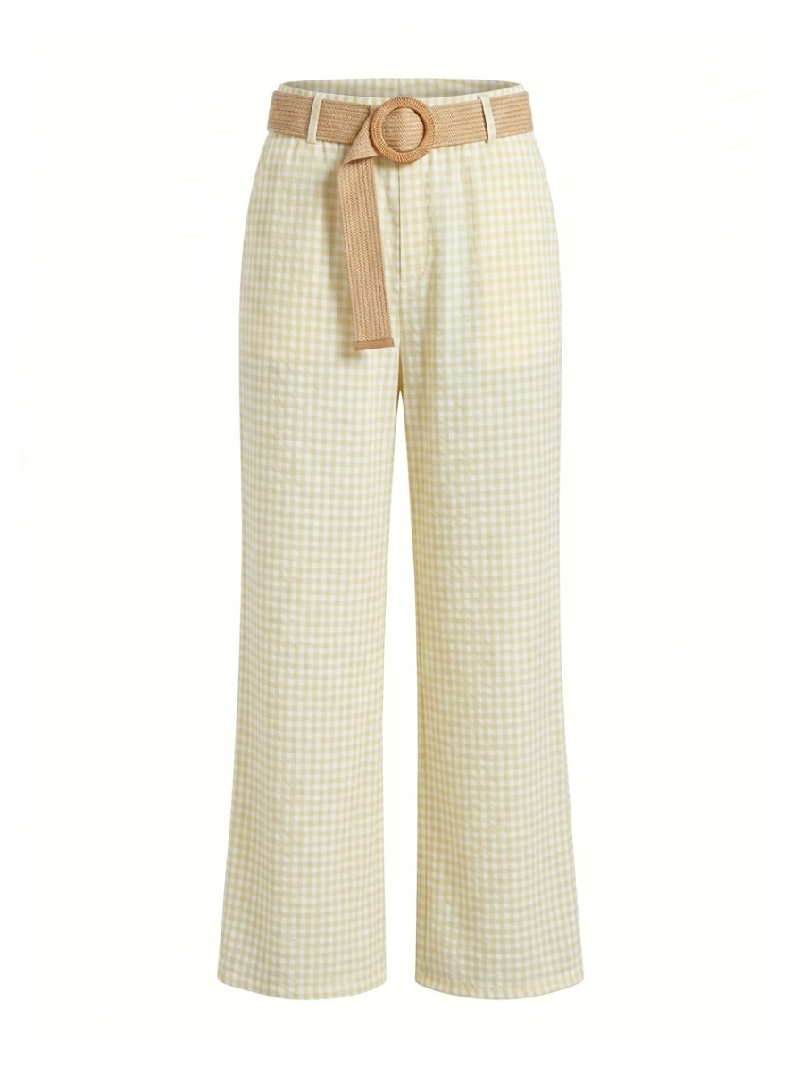 WW&K | Wild Weaves & Knots | Calças Vichy Amarelo