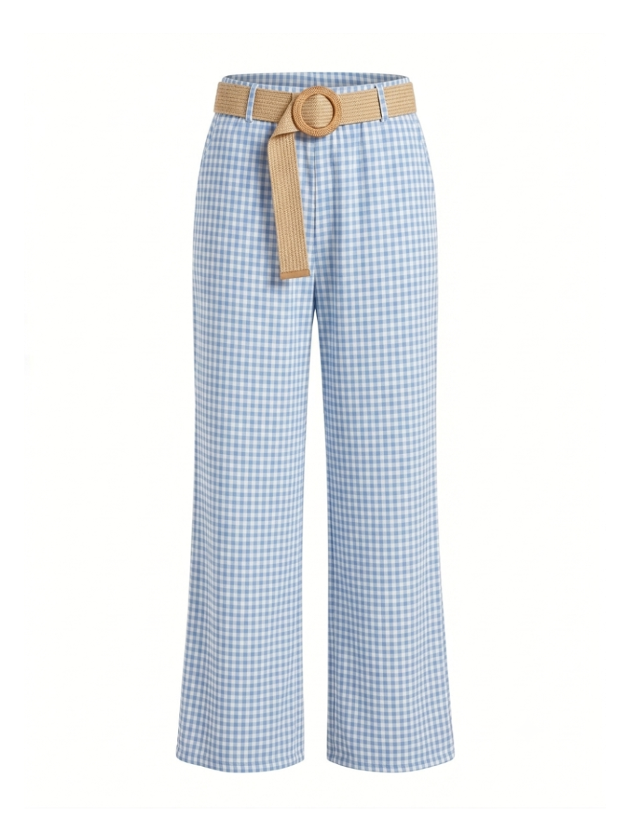 WW&K | Wild Weaves & Knots | Calças Vichy Azuis