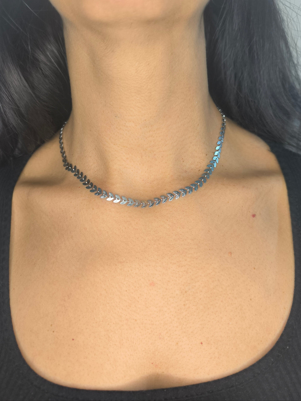 WW&K | Colar Folha de Prata.